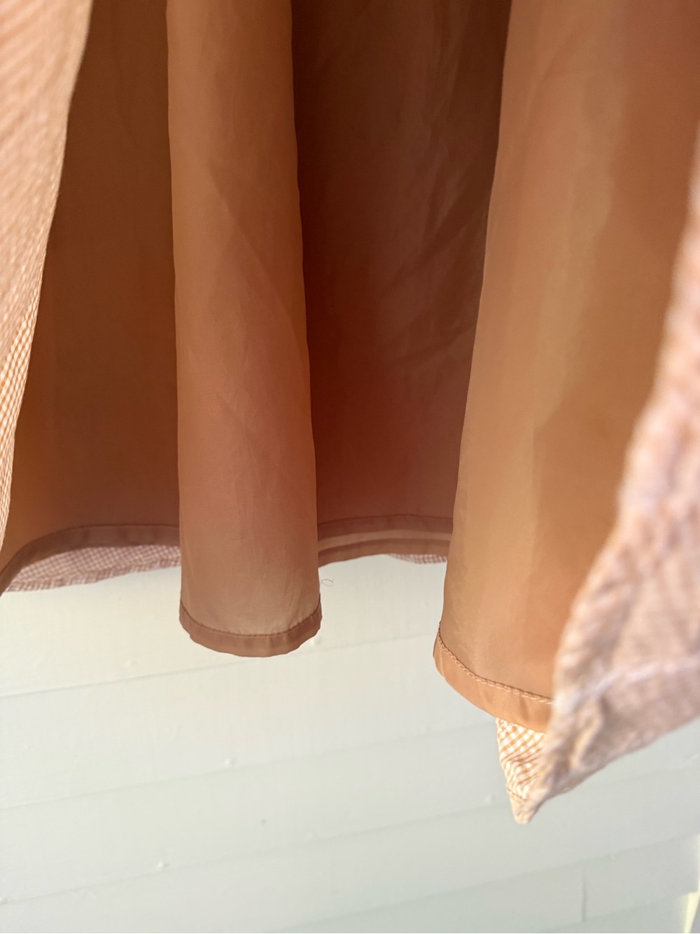 Earth Music & Ecology | Cottagecore Gingham Midi Skirt Beige Free Size - Picture 6 of 10